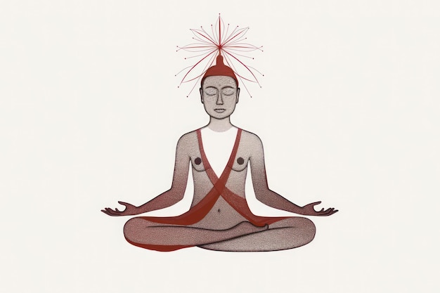 Meditación yoga humano en loto minimalista logo oriental deidad generativa ai