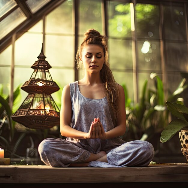 Foto meditación zen en un espacio tranquilo.