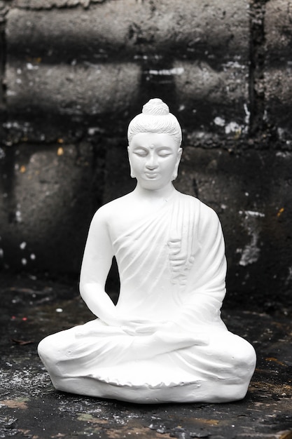 Foto meditando estatua de buda