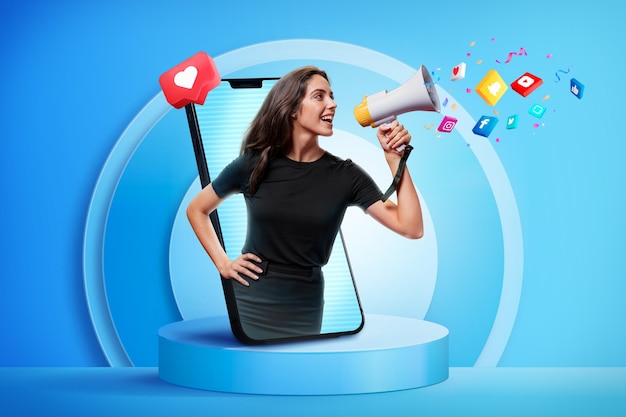 Medium-Schuss-Frauen-Influencer-Marketing