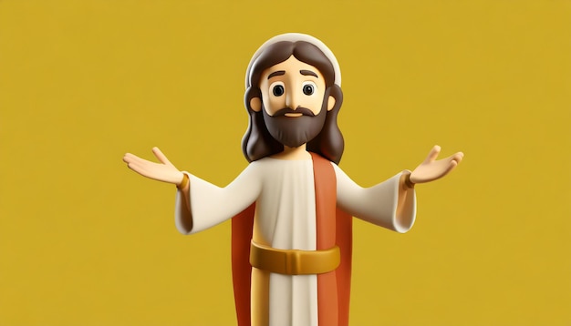 Medium-Shot-Kartoon von Jesus Christus