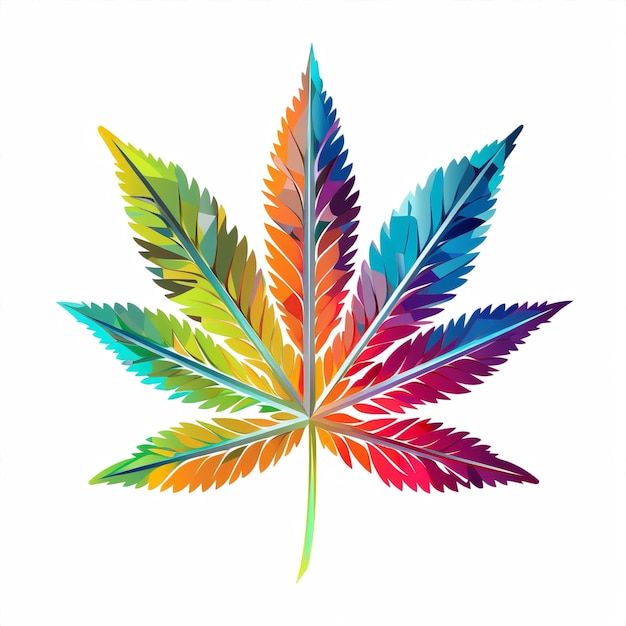 Medizin Natur Unkraut farbenfrohes Kräutersymbol Hanf Illustration Cannabis Marihuana Blattpflanze