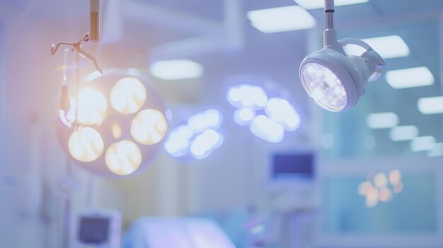 Foto medizinisch verschwommener hintergrund krankenhausbüro mit bokeh-lichtern lichtraum generative ki