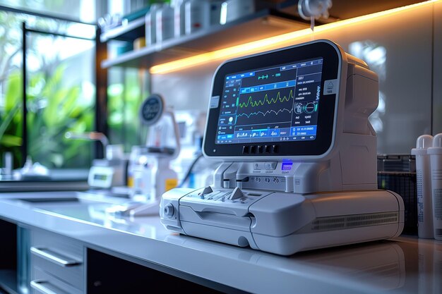 Medizinische Ausrüstung im modernen Operationssaal 3D-Rendering von getönten Bildern