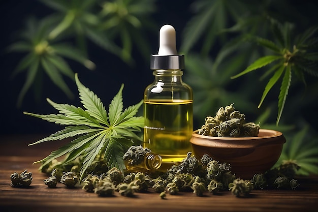 Medizinische Bio-Cannabisprodukte und Hanfblatt-CBD-Öl-Marihuana-Öl