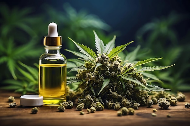 Medizinische Bio-Cannabisprodukte und Hanfblatt-CBD-Öl-Marihuana-Öl