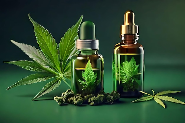 Medizinische Bio-Cannabisprodukte und Hanfblatt-CBD-Öl-Marihuana-Öl