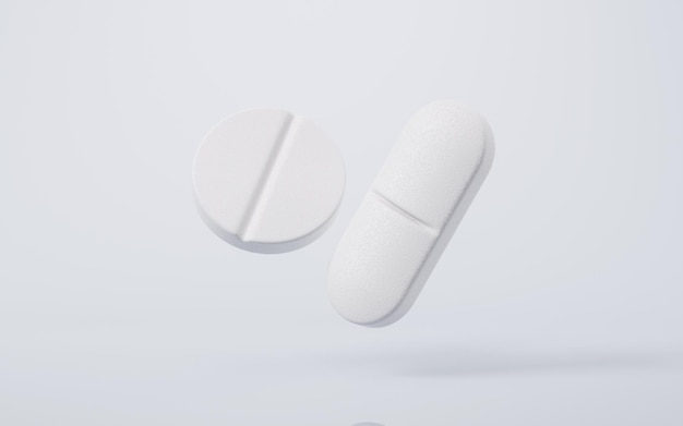 Medizinische Pille mit 3D-Darstellung des Gesundheitskonzepts