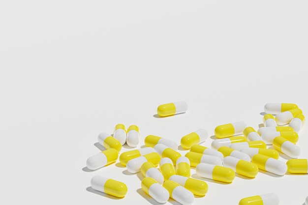 Medizinische Pillen für Hintergrund 3D-Rendering