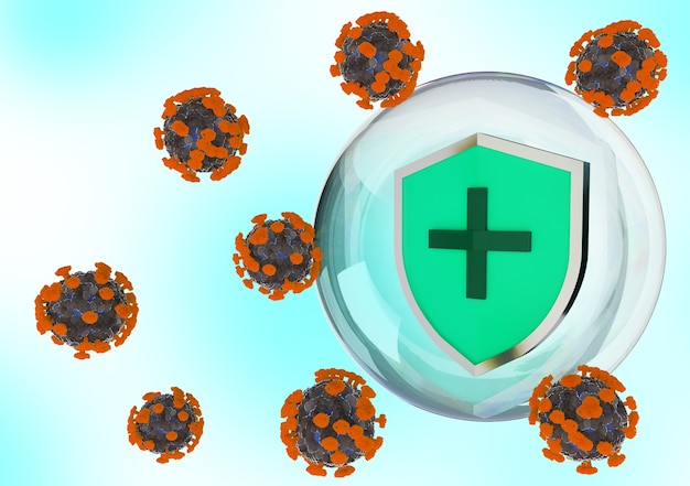 Medizinischer Schutzschild vor Coronavirus covid-19