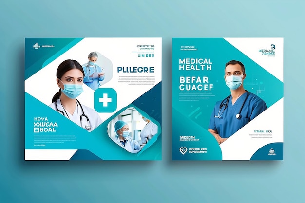 Medizinisches Gesundheitsquadrat-Banner für Flyer und Social-Media-Post-Vorlage
