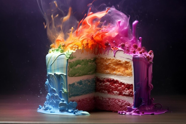 Foto medley de dulces melodías de pastel de arco iris