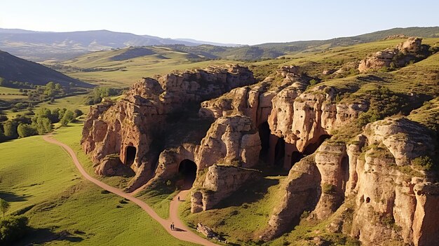 Las Medulas explorando la majestuosa mina de oro romana desde arriba Un sitio del Patrimonio Mundial de la UNESCO en Cas