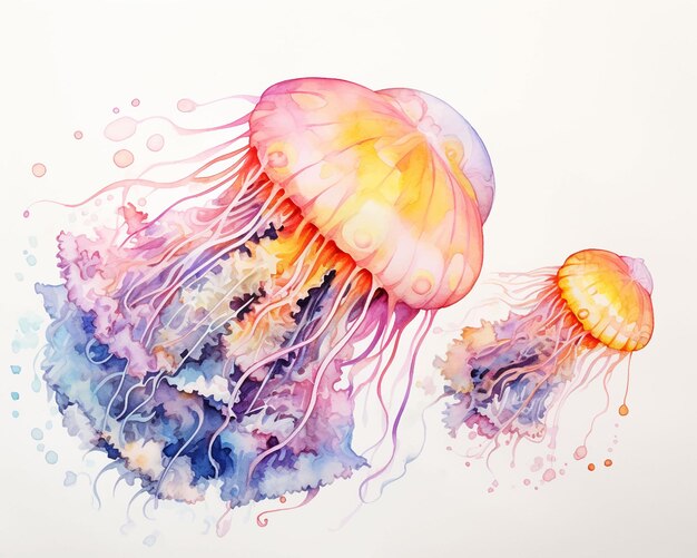 medusa acuarela boceto rápido color pintura transparente acuarela pinturas papel