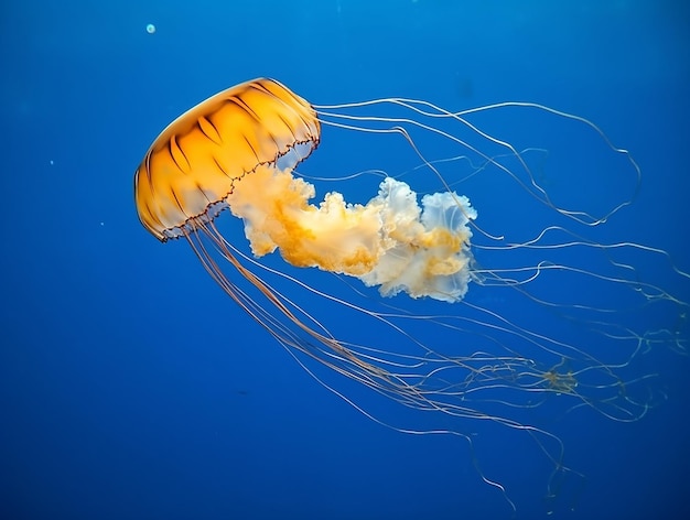 Medusa Amarela no Oceano