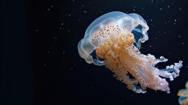 Foto medusa cannonball no fundo preto sólido