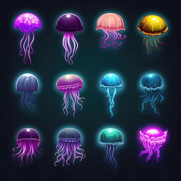 medusa de aquário subaquática gerada por IA vida animal vida selvagem aquática fundo tropical medusa de aquário ilustração subaquática