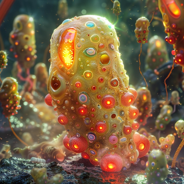 una medusa se muestra con muchos colores y tiene muchos colores