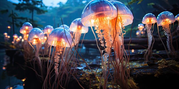 Medusas en el agua