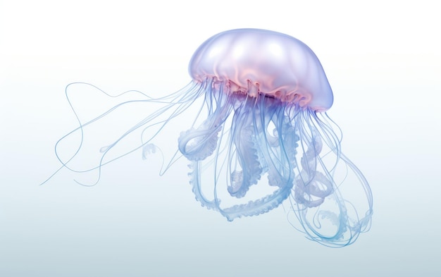 Medusas bebé en 3D sobre un fondo azul claro