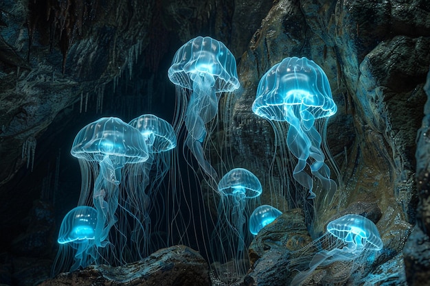 Las medusas brillan en la oscuridad.