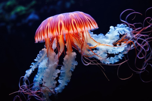 Medusas flotando en el agua.