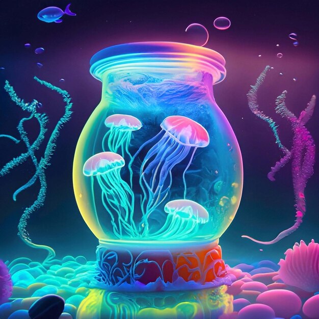 Medusas no oceano profundo