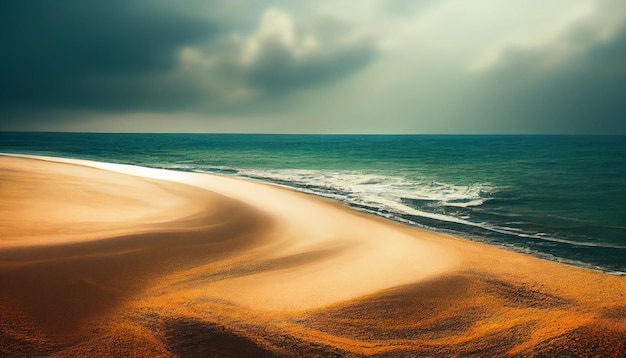 Meer bei Sonnenuntergang Malerisches Bild von Strand Meersand