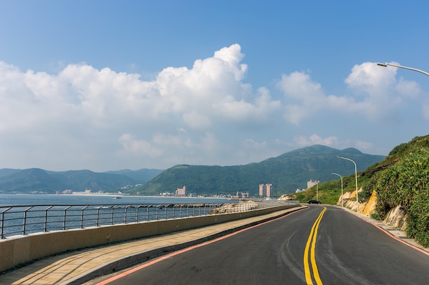 Meer Morgen Meer und Sonnenuntergang und lange Belichtungszeit Exposure in Taiwan Meer