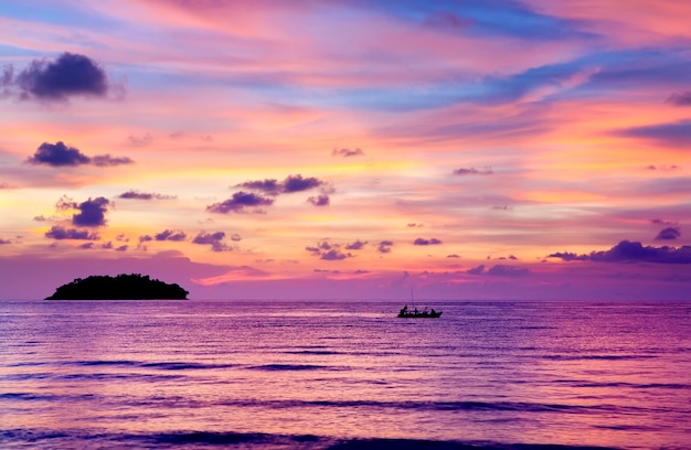 Meer Sonnenuntergang Tropische Insel Ruhe
