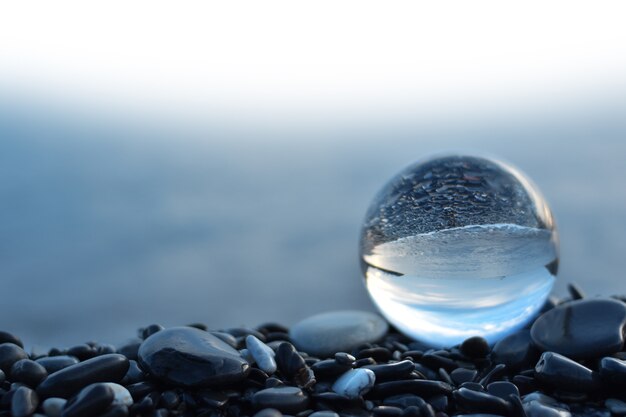 Meerblick durch Lensball fotografische Kugel