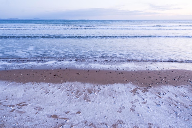 Meerblick Winterstrandunschärfe durch Langzeitbelichtung