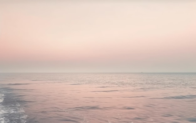 Meereslandschaft, unkonzentrierter Horizont, pastellrosa Farbton