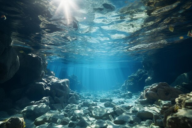 Meeresleben, niedliches Element, Tierleben in Unterwasser-Tiergeschöpfen und Fischen