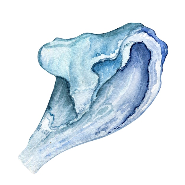 Meereswellen-Aquarellillustration lokalisiert auf weißem Hintergrund