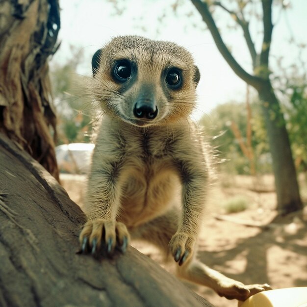 Meerkat de skate pela fotografia de estrada Generative AI