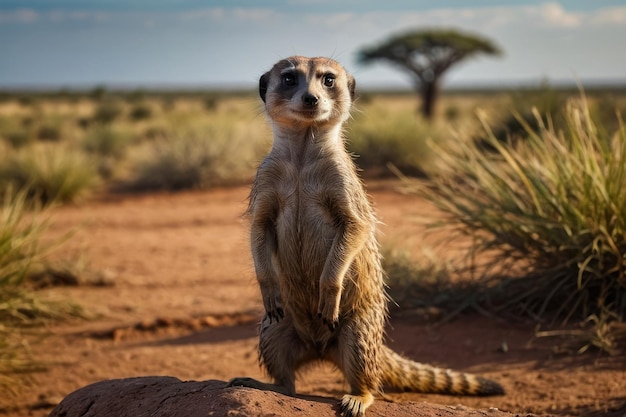 Meerkat-Porträt mit scharfem Blick