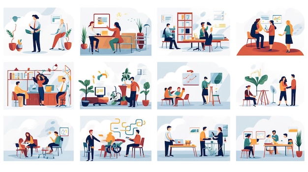 mega conjunto de coleção de sinais de negócios conceito de negócio ilustração de conceito