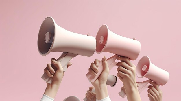 Megafon Bullhorn Megafon Bullhorn Bullhorn Lautsprecher rosa Hintergrund Lautsprecher Illustration Sprechen