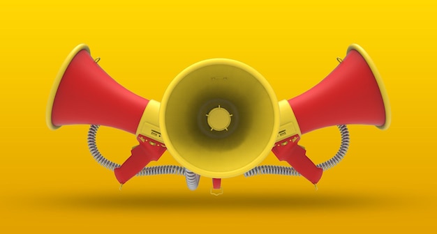 Foto megafone em fundo amarelo