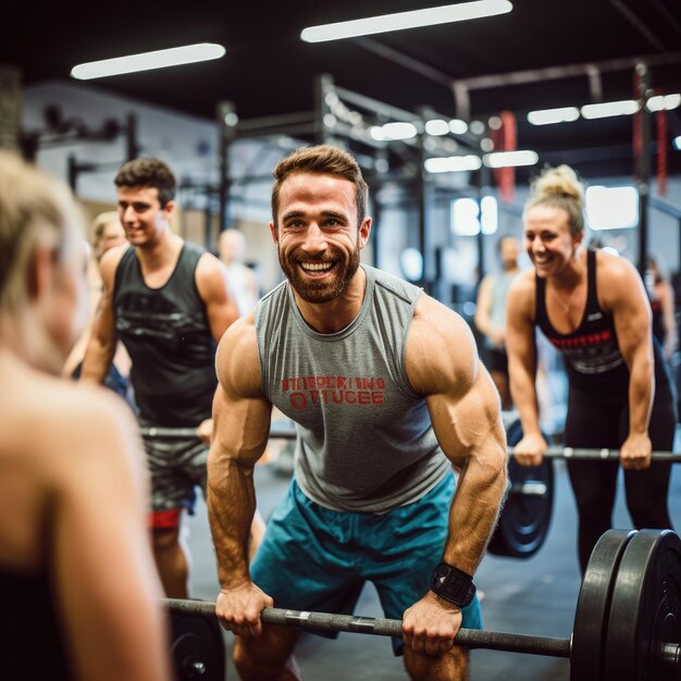 Mehrere Menschen trainieren in einem Fitnessstudio