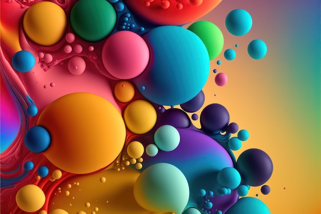 Mehrfarbiges Acryl-Fluid-Art-Banner mit blasenförmigem Design generativer ai