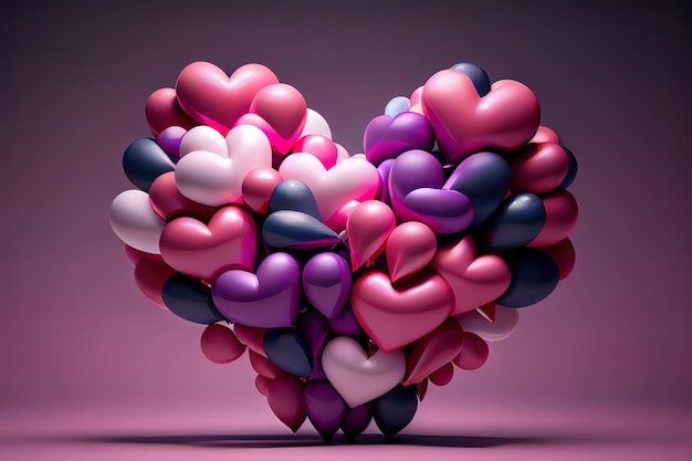 Mehrfarbiges Ballon-Liebes-Herz