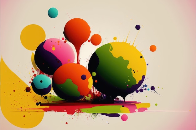 Mehrfarbiges Flüssigkeitsblasen-Splash-Banner für Ihre modernen Designs generative ai