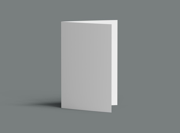 Meia folha A4 em branco Pendurar brochura renderização 3D para apresentar o seu projeto