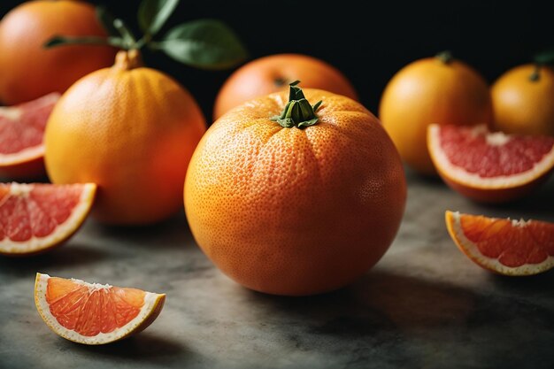 Meia laranja cai sobre um fundo azul com gotas de água