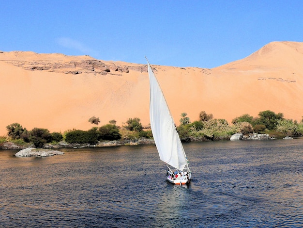 Meine alte ägyptische Segelboot-Felucca-Fahrt den Nil hinunter