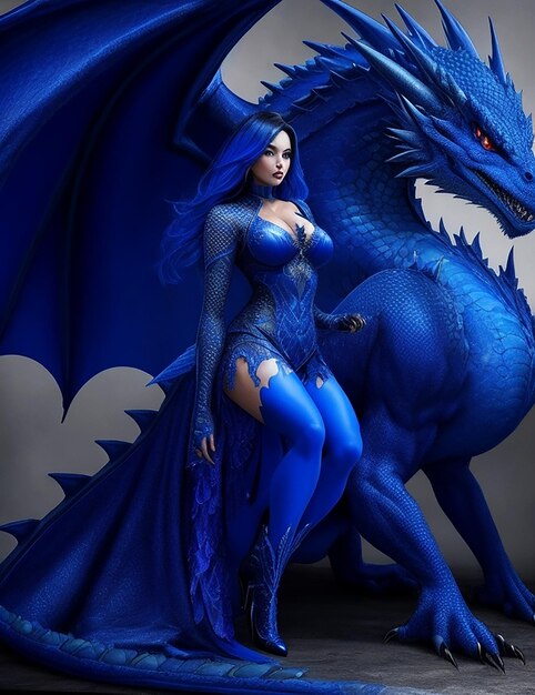 Foto meio mulher, meio dragão para personagem de jogo