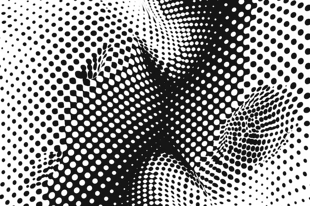 Meio-tom ondulado pontilhado fundo transparente hd preto e branco