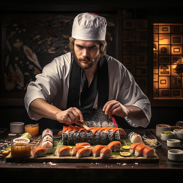 Meisterkoch kocht Sushi